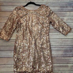 Sequined rose gold dress